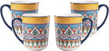 Bico Havana Ceramic Coffee Mugs Set of 4, 16 oz Large Tea Cups with Handle, Aesthetic Latte Mugs for Cappuccino Cocoa, Lead-Free, Dishwasher and Microwave Safe, Housewarming Gift