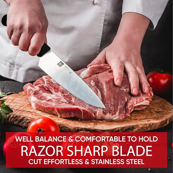 Chef knife. ICEL Cutlery 8-inch Chefs Knife.(Knife Care, Sharpening Instructions Included) Great for chopping, mincing and dicing.