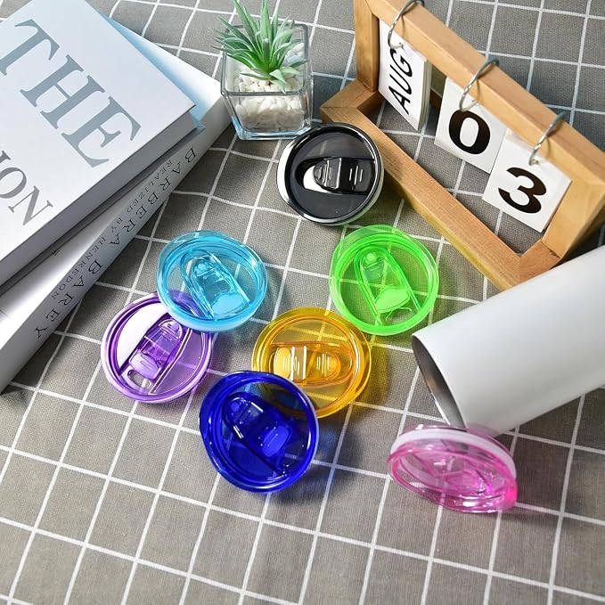 AGH 10 Pack Sublimation Tumblers Blank with Colorful Lids and Metal Straw, 20 OZ Straight Skinny Tumbler with Straw, Stainless Steel Double Wall Insulated Cups for Tumbler Press Machine