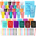 Feifeiya 72 Pcs/ 24 Set Bible Verse Gifts Bulk 24 oz Christian Plastic Tumbler with Lids and Straws Inspirational Prayer Notepads Religious Pen Church Cups Gift for Christian Party Favors