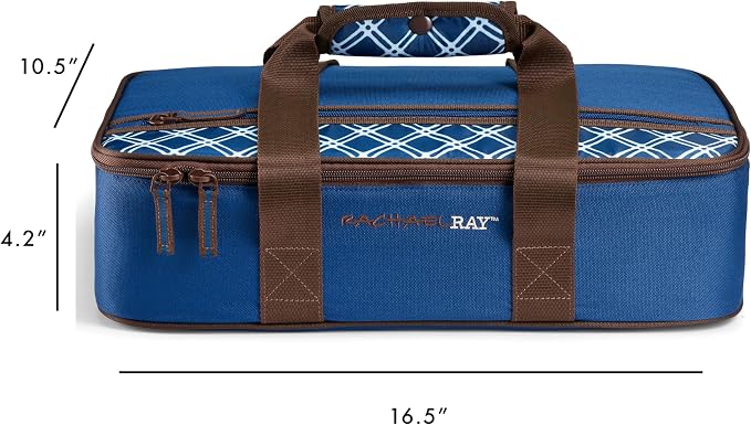 Rachael Ray Lasagna Lugger, Thermal Insulated Casserole Carrier for Hot or Cold Food, Lugger Tote for Potluck, Parties, Picnic, and Cookouts, Fits 9" x 13" Baking Dish
