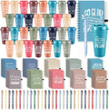 Teenyyou 90 Pcs Employee Appreciation Gift Set, 16oz Tumbler with Lid Notebook Pen Bulk Thank You Gift Holiday Party Favor for Teachers Office Coworker Teacher Staff Team (Bright Color,Classic Style)
