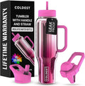 Coldest Tumbler with Handle and Straw - 100% Spill Proof Tumbler with Straw (3 Lids) - Stainless Steel Insulated Leakproof Tumblers for Women & Men - Cup Holder Friendly - 46 oz (Tour De Nova)