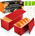 Bread Loaf Pan with Lid-2Pack, 2.2LB & 1LB | Food-Grade Nonstick Coating, Easy Release, Perfect Loaf Shape, Corrugated Design, Oven Safe up to 450°F