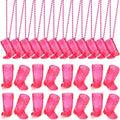 Sieral 24 Pcs Cowboy Boot Shot Glasses on Beaded Necklace Plastic Reusable Cowgirl Shot Boot Glasses Necklace Party Cups for Cowboy Cowgirl Bachelorette Carnival Western Birthday (Transparent Rose)