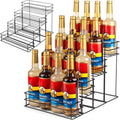 kimilus 16 Bottle Capacity Coffee Syrup Organizer 4 Tier Coffee Syrup Stand Shelf for Coffee Bar Accessories for Coffee Bar Kitchen Small Wine Rack for Bar Family Storage for Syrup Wine Dressing