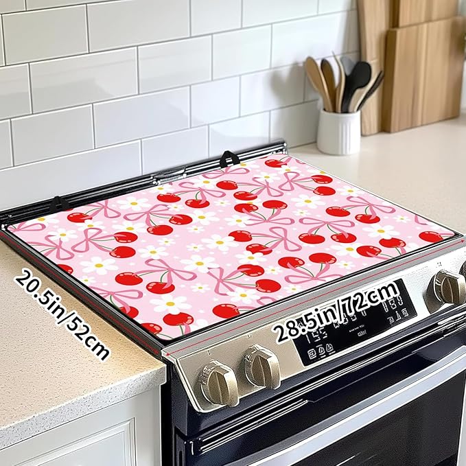 Decorative Electric Stove Top Covers, Heat Resistant Silicone Stove Cover Mat, Stove Top Protectors for Electric Flat Glass Stoves, Adds Extra Counter Space for Small Kitchens and Apartments