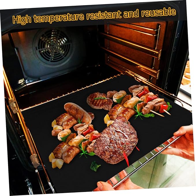 Luxshiny 9pcs Non-stick Oven Liners Reusable Baking Mats Grill and Cooking Easy to Clean for Grilling and Baking