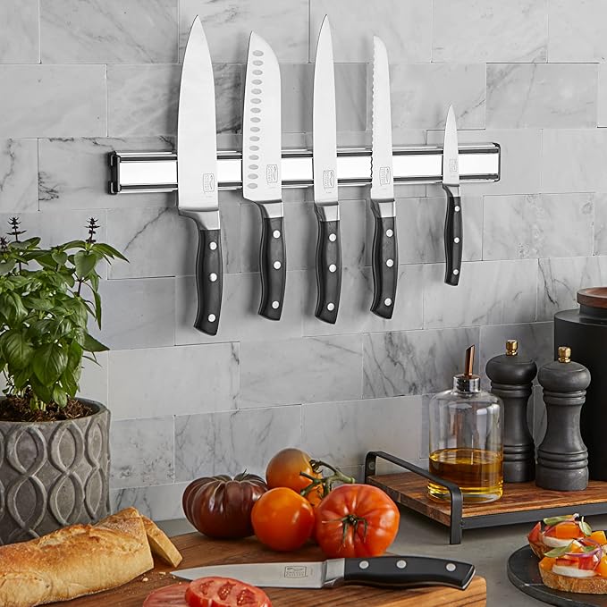 Chicago Cutlery 18" Magnetic Knife Holder Stripm Removable For Cleaning, Strong Knife Rack For Storage Display Home Kit