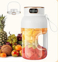 Large-capacity personal size blenders, powerful motor driving ten-blade cutter head, dual large-capacity batteries, TYPE-C fast charging head, 40Oz (1200ml) large capacity (white with lid)