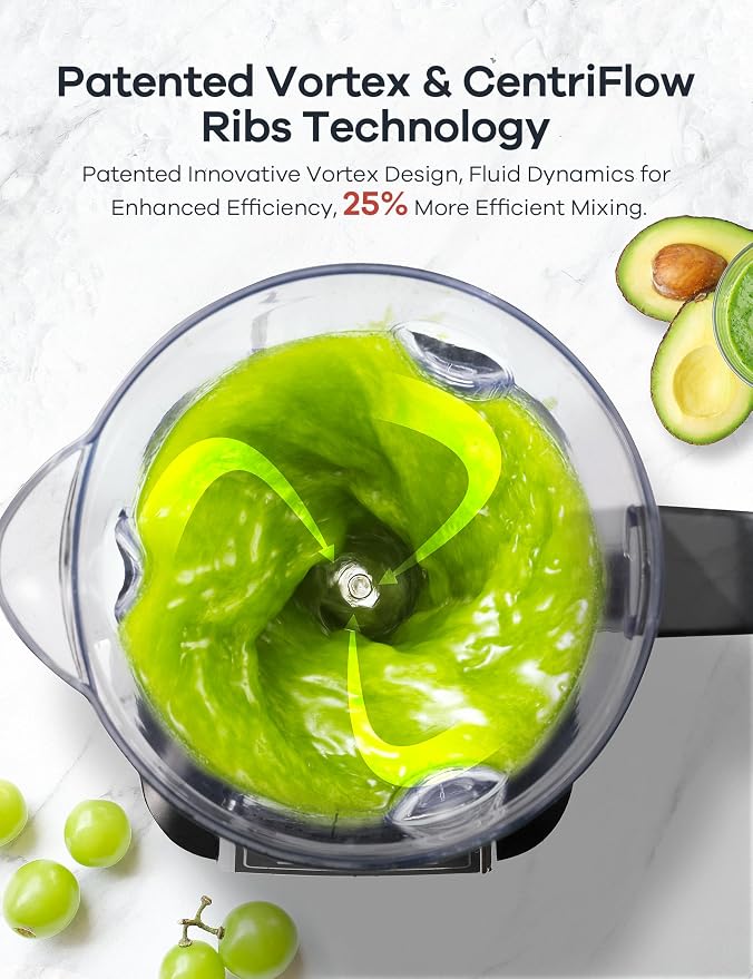 Ganiza Smoothie Blender Max 1800W, Professional Blenders for Kitchen | 64 oz Large Capacity Pitcher, 3 Manual Speeds Maker for Smoothies, Shakes, Frozen Drinks, Sauces, Salsa, Full-Size Countertop