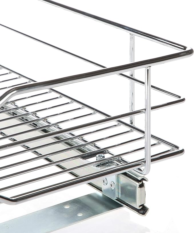 Home Zone Living Pull Out Kitchen Cabinet Organizer with Slide Out Drawer for Space Saving Storage, 20” W x 21” L