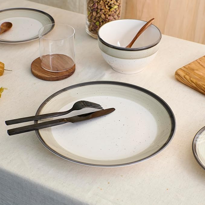 Earth & Clay Harlow 12-Piece Dinnerware Set Earthenware, Beige
