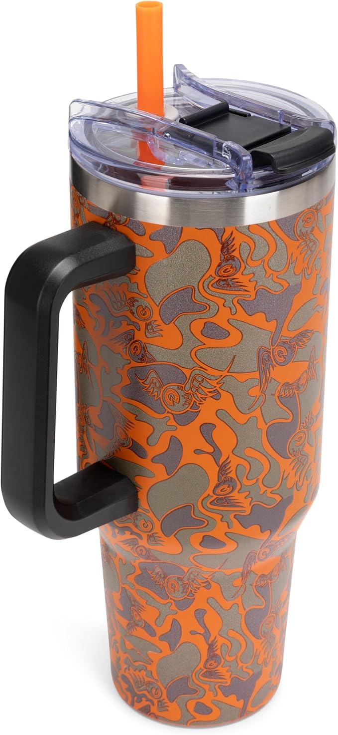 Von Dutch Camoscope 40oz Double Walled Insulated Food Grade Stainless Steel Tumbler, BPA Free - 24 Hours Cold / 10 Hours Hot