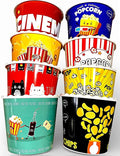 Modern Style Reusable Plastic Popcorn Box/Popcorn Containers/Popcorn Bowls Set for Movie Theater Night - (BPA Free - 8 Pack - 75 oz) (Mix 8-S)