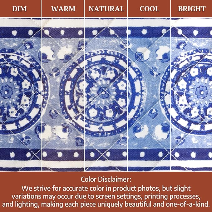 Maison d' Hermine Pot Holders 100% Cotton Heat Resistant Potholders 8" x 8" Hot Pads with Loop BBQ Cooking Baking Gifts for Mothers Day Handling Hot Pans Spring/Summer (Pack of 1, Melodie Bleue)