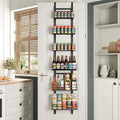 6-Tier Over the Door Pantry Organizer,Cabinet Door Organizer,Kitchen Pantry Door Organizers and Storage,Over the Door Spice Rack,Behind the Door Storage,Door Hanging Organizer,Black