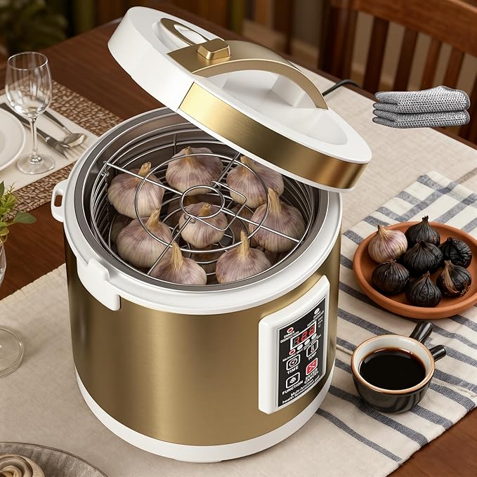 WantJoin Black Garlic Fermenter 7.5L - Full Automatic Black Garlic Maker, Intelligent Control, 360°Even Dry Heating, Makes 4-6 LBS Black Garlic Fermenter Machine, For Multi Clove&Whole Clove Garlic