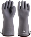 XXL Liquid Silicone BBQ Gloves - Heat Resistant Gloves for Grilling 662°F, 13.8" Extra Long Waterproof Smoker Oven Mitts with Cotton Liner, Meat Handling Accessories for Big Hands, Grey