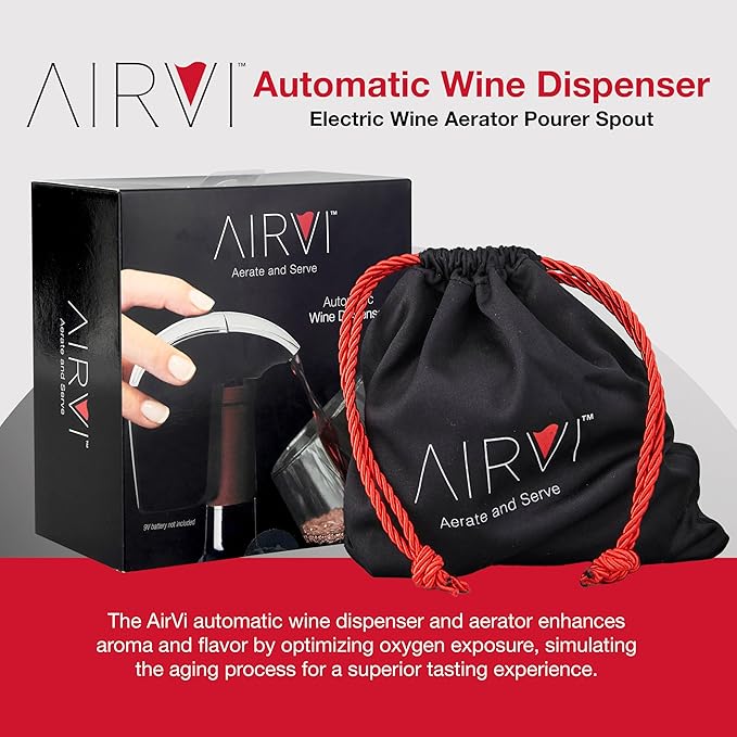 Automatic Wine Dispenser - Electric Aerator Pourer Spout and Decanter, Hands-Free, No-Spill, No-Drip – Enhances Aroma and Flavor – Premium Gifts, Accessories for Wine Lovers, Drinkers (Silver)