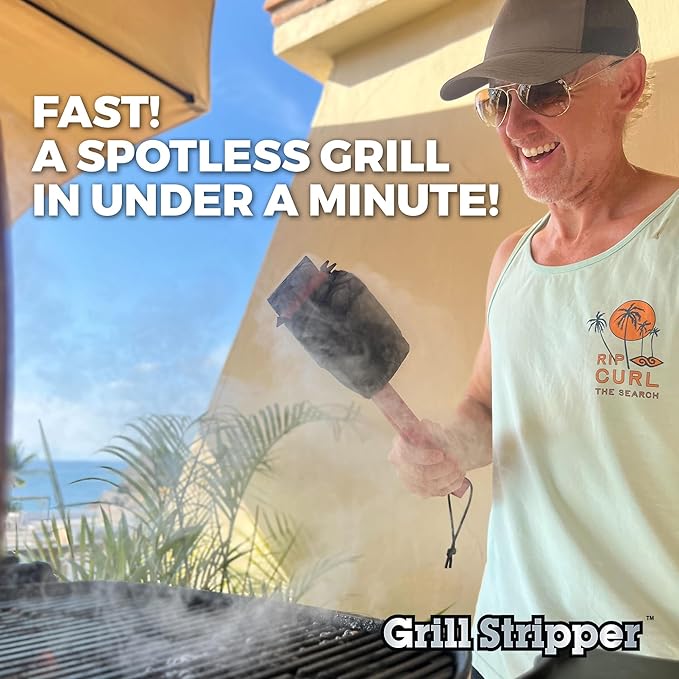 GRILL STRIPPER Bristle Free Grill Brush (Removable Sponge)