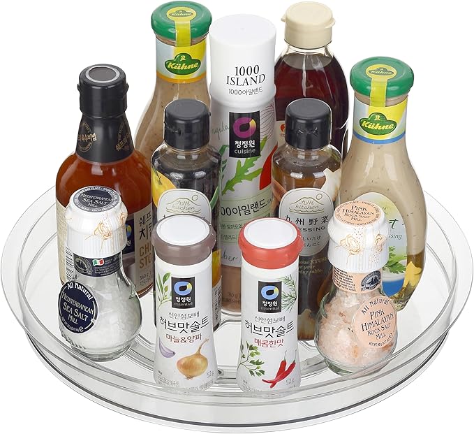 YBM Home 12.5 Inch Acrylic Plastic Non-Skid Spinner for Kitchen, Pantry, Fridge, Cupboards, or Counter Organizing, Fully Rotating Organizer