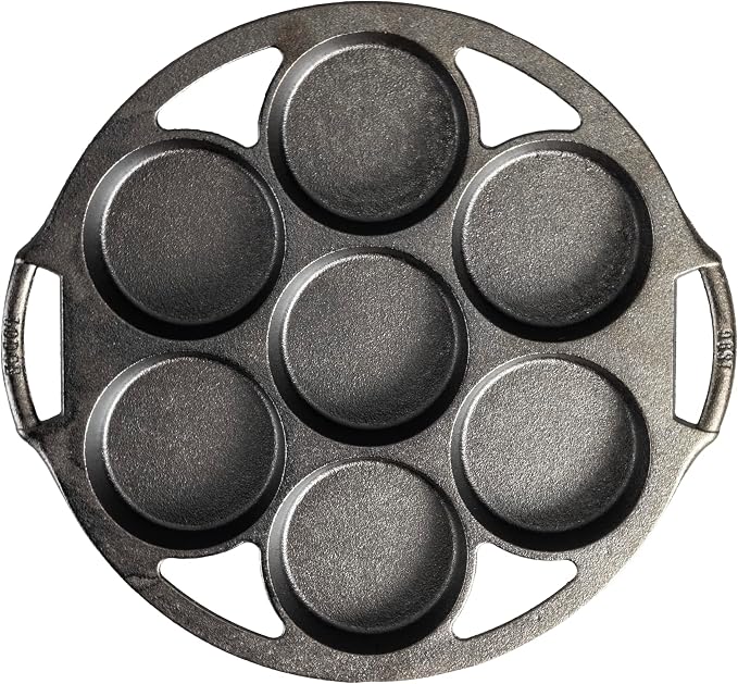 Lodge Seasoned Cast Iron Mini Cake Pan, 7 Impressions (Pack of 3)