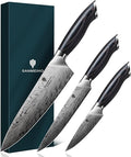 3PCS Kitchen Knife Set,Chef Knife Sets in Powder Steel, Ultra Sharp Japanese Knives Set High Carbon Steel Knives Sets, Cooking Knives Set with Ergonomic Pakkawood Handle
