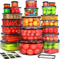 44 Pcs Food Storage Containers with Lids Airtight- (22 Stackable Boxes-22 Lids) Plastic Meal Prep Container for Pantry Kitchen Organization, Microwave, Dishwasher, Freezer Safe -100% Leak Proof