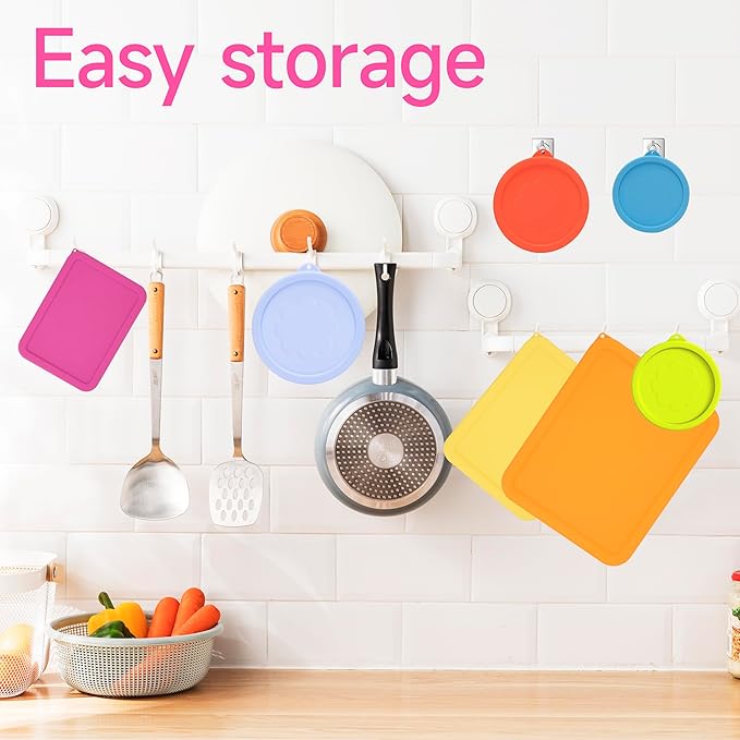 LUVCOSY 6 Cup Rectangle Silicone Storage Cover Lids Replacement for Pyrex 7211-PC Glass Bowls, (Container not Included) 2 Pack, Microwave, Dishwasher and Freezer Safe