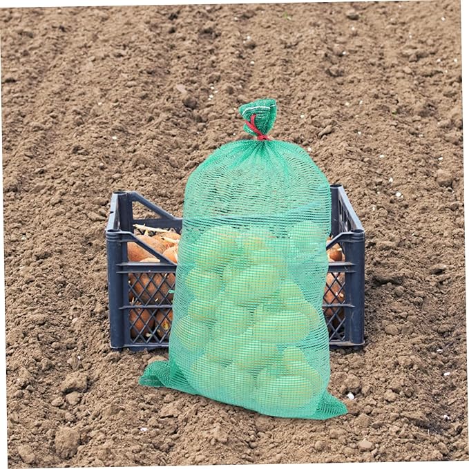 Ciieeo 50pcs Multifunctional Mesh Produce Bags Reusable Storage Bags Breathable Drawstring for Vegetables Fruits