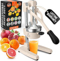 Zulay Kitchen Cast Iron Juicer - Heavy Duty Manual Juicer with Detachable Strainers for Easy Cleaning, Orange Juice Press for Citrus Fruits, Perfect for Bartenders, Juice Lovers & Health Enthusiasts