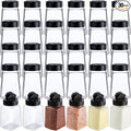 Mimorou 30 Pack Plastic Spice Jars with Shaker Lids Clear Seasoning Containers Spice Bottles for Kitchen Storing Spice Herbs Seasoning Powders(Cuboid,9.3 oz)