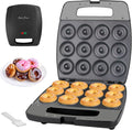 Baker's Friend Mini Donut Maker Machine, Bake 12 Mini Doughnuts, Maquina Para Hacer Donas, Perfect for Breakfast, Snacks, Desserts & More, Graphite