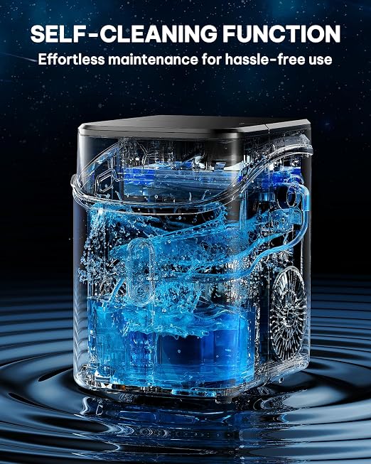 Silonn Nugget Ice Maker Countertop, Pebble Ice Maker with Soft Chewable Ice, One-Click Operation Ice Machine with Self-Cleaning, 33lbs/24H, Stainless Steel
