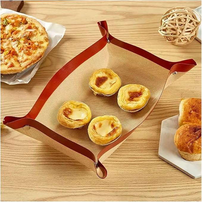 Silicone Baking Mat Non Stick Leakproof Cookie Tray Heat Resistant Oven Liner Kitchen Tool(BLACK-2PCS)