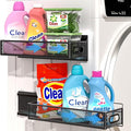 DTUQYX 2-Pack Magnetic Pull Out Laundry Organizer, Slide Out Magnetic Shelves for Washing Machine, Strong Magnet Metal Basket for Washer Dryer Laundry Room, Heavy Duty Widen Spice Rack for Kitchen