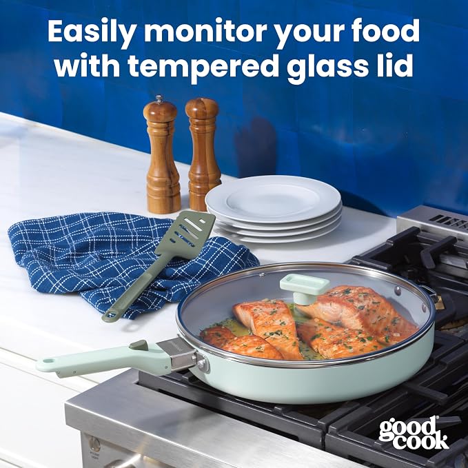 GoodCook 12-Inch Cover for Removable Handle Cookware, Lid Fits Most 12-Inch Frypans