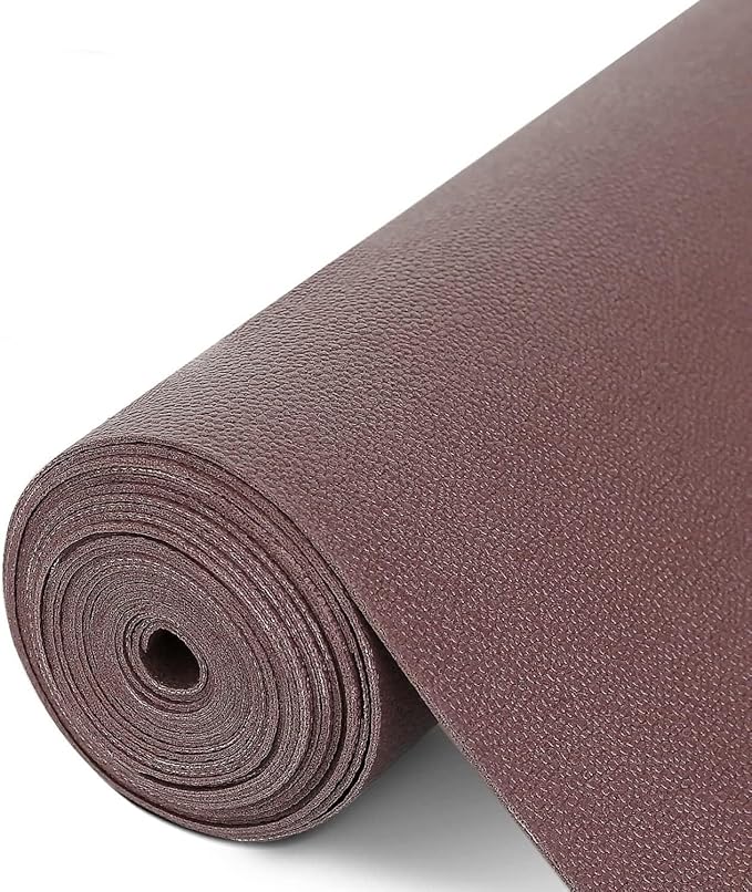 WochiTV Shelf Liner for Cabinets, Drawer Non Adhesive Non Slip Foam Mat for Kitchen, Pantry, Bathroom, Cupboard, Garage, Closet, Shelves, Drawer, Tool Box, Brown 17.5 x 354 inches
