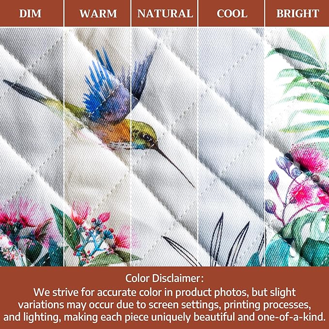 Maison d' Hermine Pot Holders 100% Cotton Heat Resistant Potholders 8" x 8" Hot Pads with Loop BBQ Cooking Baking Gifts for Mothers Day Handling Hot Pans Spring/Summer (Pack of 2, Tropiques)