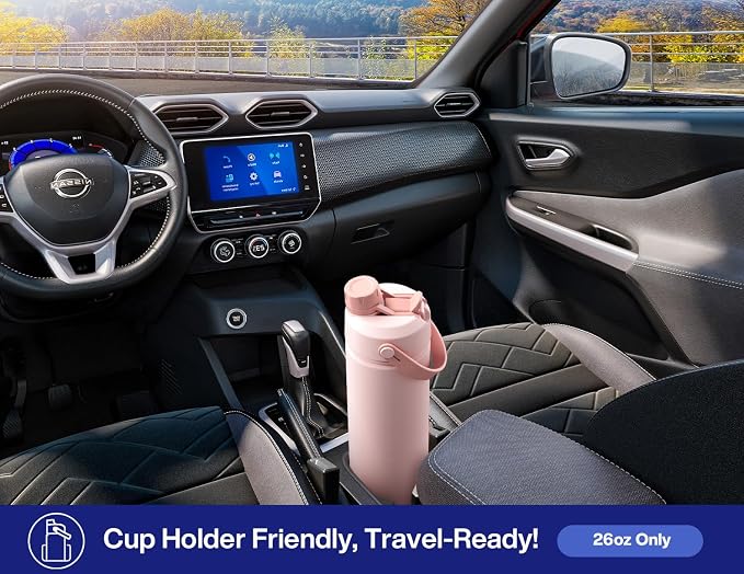 POWCAN 26 oz Insulated Water Bottle with 2-in-1 Straw and Spout Lid, Keep Cold 24H, Leak-Proof, Fits in Car Cup Holder, Stainless Steel Water Bottle for Soccer Lovers, and Sports Fans (NetBreaker USA)
