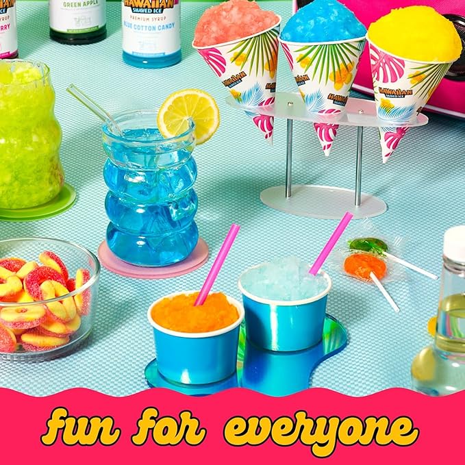 Hawaiian Shaved Ice Pina Colada Syrup - Nut Soy Dairy Free - Flavor Fluffy & Crunchy Snow Cone - Shelf Stable - Makes 8 Servings - 16 ounces