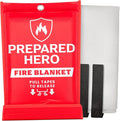 Prepared Hero Emergency Fire Blanket - 1 Pack - Fire Suppression for Kitchen, 39” x 39” Fiberglass Fire Blanket for Home
