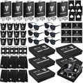 Mimorou 66 Pcs Groomsmen Proposal Gifts - Shot Glasses, Stainless Steel Ice, Flask, Funnel, Gift Boxes, Sunglasses, Knives, Bottle Opener, Cards, Wallets for Wedding Groomsmen Present Set (Retro)