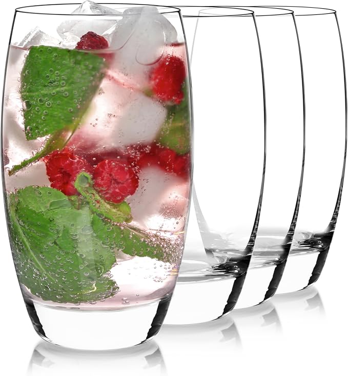 Luigi Bormioli Crescendo Highball Glasses - Clear, 20 Oz, Set of 4