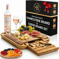 Charcuterie Boards Gift Set - Bambusi Bamboo Cheese Board Set with Serving Tray and Knives, Meat and Cheese Platter for Hosting, Gifts Fot Women, Mom, Wedding, Housewarming, Birthday, Mothers Day