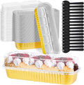 Upgrade Large 11.8oz Mini Cake Pans with Lids and Spoons 30Pcs Mini Loaf Pans Disposable for Gift Giving Bake Sale Lunchbox Baking ContainersSuitable for Bread, Cakes, Treats, Ice Cream