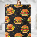 Funny Hamburger Theme Plush Throw Blanket - Soft, Comfy, Lightweight, Warm, and Fuzzy - Ideal Gift for Men and Boys - Perfect for Couch, Bedroom, Travel, Bed - 50x40 inches