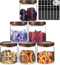 Glass Spice Jars Seasoning Containers Small Glass Jars with Lids Airtight Food Storage Canister for Kitchen Pantry Sugar Tea Coffee Bean Nuts Cookies Herbs Salt (16oz/473ml*6 pack)