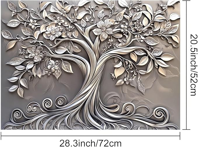 HOMETITUTE Tree of Life Stove Top Cover For Electric 28 x 20 inch Gas Stove Cover Pad Glass Flat Stovetop Covers Mat for Kitchen Fit Under Coffee Absorbent Mat Diatomite